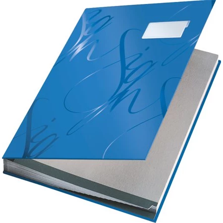 Aláírókönyv A/4 LEITZ Design 18 részes, karton, kék