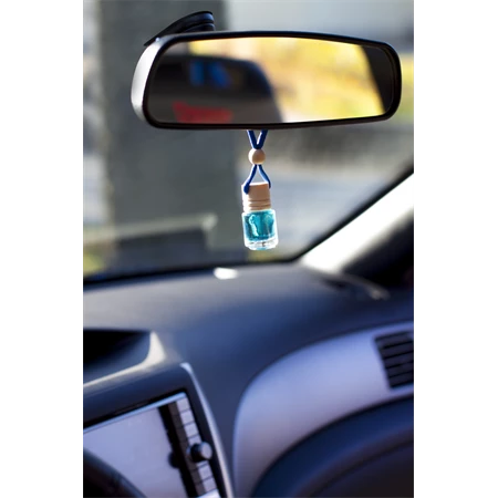 Autóillatosító, akasztós, tükörre akasztható óceán illatú autóillatosító üvegcsében, 5 ml. kék