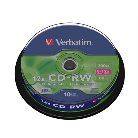 CD-RW Verbatim 700MB 8X-10X 10db/hen.