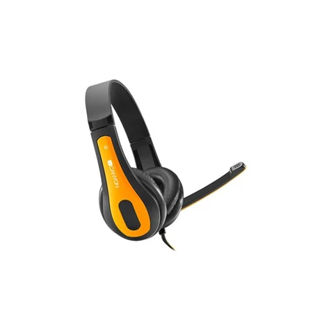 Fejhallgató, mikrofonnal CANYON HSC-1, fekete-sárga