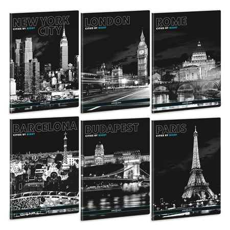 Füzet A/5 sima ARS UNA 40lap Cities by Night új 20-40