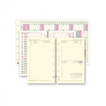Gyűrűs kalendárium betétlap SATURNUS M312 napi naptárcsomag, chamois, 176 lap/csomag, lapméret 95 × 168 mm
