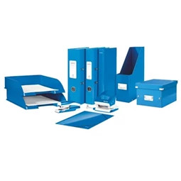 Iratrendező LEITZ A/4 180 Wow 5cm, PP/karton, élvédő sínnel, kék