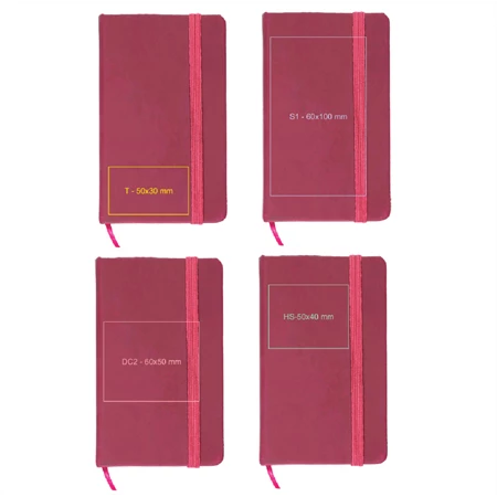 Jegyzetfüzet 8x13cm gumis, 160 oldalas, könyvjelzővel, PU keménylapos borítóval, piros