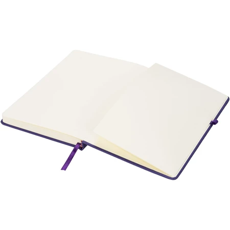 Jegyzetfüzet A/5 128 vonalas lap, lila szín, gumipánttal + tolltartó gumigyűrű, könyvjelzővel