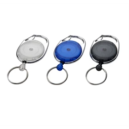 Kártyatartó kihúzható yoyo,  kulcstartós, hengeres csíptetővel  3,5 x 6,5 x 1cm, fekete