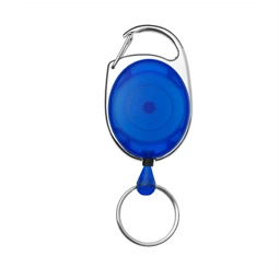 Kártyatartó kihúzható yoyo,  kulcstartós, hengeres csíptetővel  3,5 x 6,5 x 1cm, kék