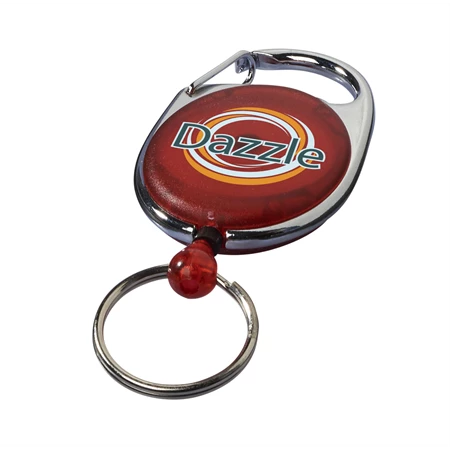 Kártyatartó kihúzható yoyo,  kulcstartós, hengeres csíptetővel  3,5 x 6,5 x 1cm, piros