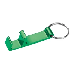 Kulcstartó fém üvegnyitó és mobiltartó, zöld