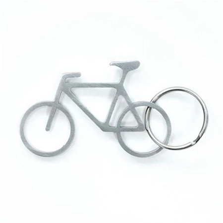 Kulcstartó, kerékpár forma, üvegnyitó