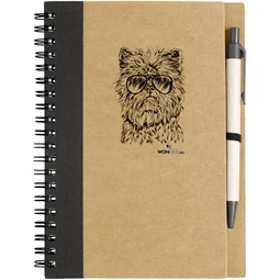 Kutya jó jegyzetfüzet Affenpinscher, környezetbarát 14x18cm + toll,  60lap vonalas, natúr/fekete