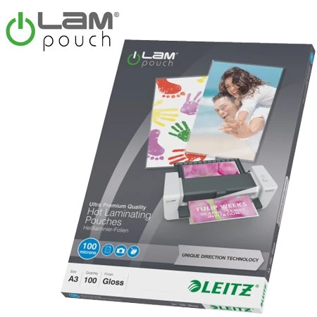 Lamináló fólia A/3 100 mikron fényes LEITZ iLam UDT technológiával 100db/csomag