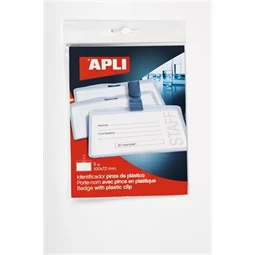 Névkitűző  APLI csíptetős 100x72 mm, 5db/csomag azonosítókártya tartó