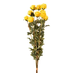 Selyemvirág rózsa szálas 78cm műanyag sárga 1szál