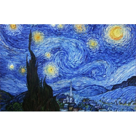 Számozott kifestő Brushme 40x50cm Starry Night Van Gogh