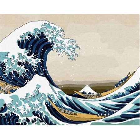 Számozott kifestő Brushme 40x50cm The Great Wave off Kanagawa. Hokusai