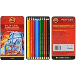 Színes ceruza készlet 12db-os KOH 3822/12 Polycolor, hatszögű, fémdobozos