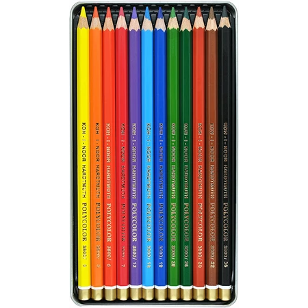 Színes ceruza készlet 12db-os KOH 3822/12 Polycolor, hatszögű, fémdobozos