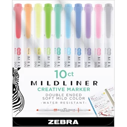 Szövegkiemelő készlet ZEBRA 10 szín, MILDLINER kétvégű  1,4/3,5 Cool - Refined