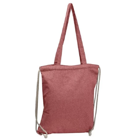 Tornazsák - hátizsák, újrahasznosított pamut 140 gm2 37,5 x 0,3 x 42 cm piros