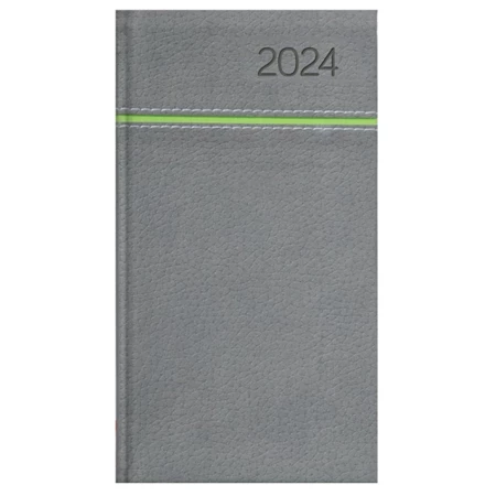 Zsebnaptár 2024 TOPTIMER Young Y035, álló elrendezésű, szürke-zöld