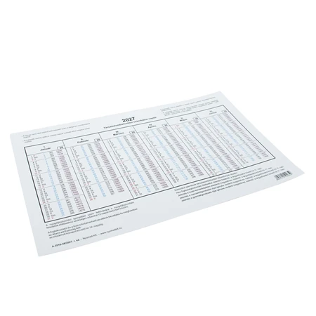 A 3516-38 TB Számfejtési naptár 2027