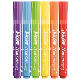 Ablakfilc készlet 6db-os vastag,törlőkendővel MAPED Marker Peps 5 mm