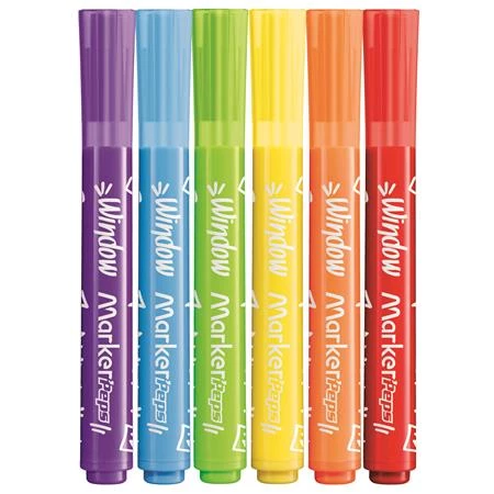 Ablakfilc készlet 6db-os vastag,törlőkendővel MAPED Marker Peps 5 mm