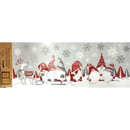 Ablakmatrica 21x60cm manó, hóember, ezüst, piros, fehér