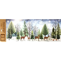 Ablakmatrica 53x20cm karácsonyi falu, erdei tájkép