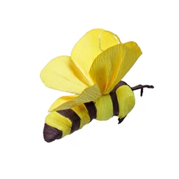 Akasztós dísz méhecske papír 17cm sárga