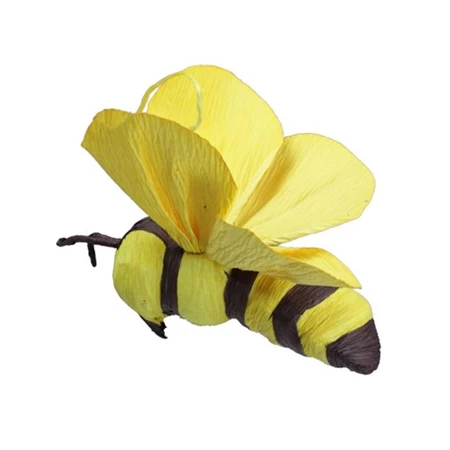 Akasztós dísz méhecske papír 28cm sárga