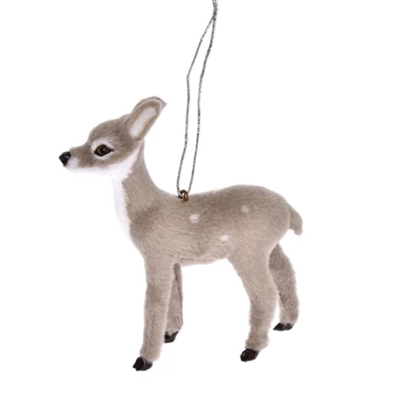 Akasztós dísz őzgida álló textil 8x2x10cm szürke