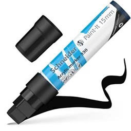 Akril marker, 15 mm, SCHNEIDER Paint-It 330, fekete