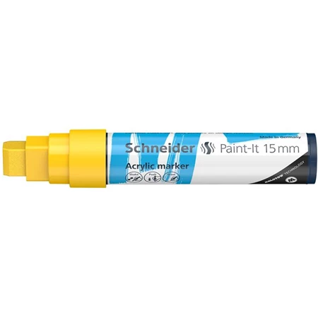 Akril marker, 15 mm, SCHNEIDER Paint-It 330, sárga