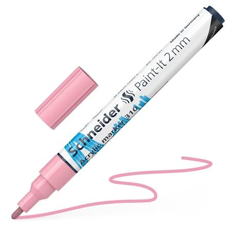 Akril marker, 2 mm, SCHNEIDER Paint-It 310, pasztellrózsaszín