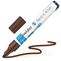 Akril marker, 4 mm, SCHNEIDER Paint-It 320, barna