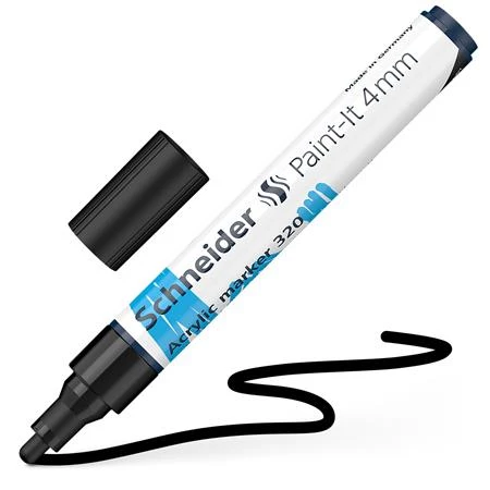 Akril marker, 4 mm, SCHNEIDER Paint-It 320 , fekete