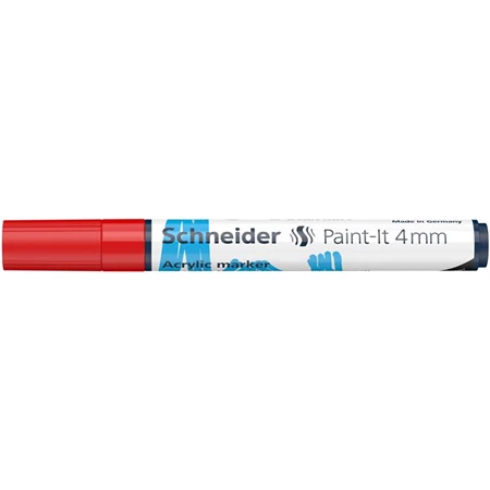 Akril marker, 4 mm, SCHNEIDER "Paint-It 320", piros