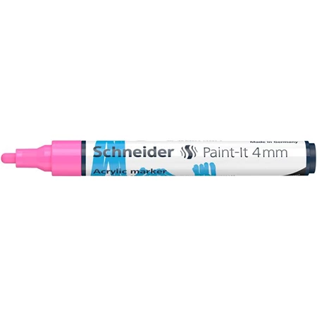 Akril marker, 4 mm, SCHNEIDER "Paint-It 320", rózsaszín