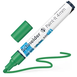 Akril marker, 4 mm, SCHNEIDER "Paint-It 320", zöld