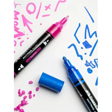 Akril marker FABER Multimark 120 kétvégű 1-1,2/2-3mm kék