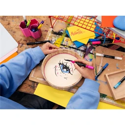 Akril marker FABER Multimark 125 kétvégű 1-1,2/2-3mm fukszia