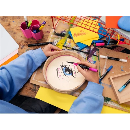 Akril marker FABER Multimark 125 kétvégű 1-1,2/2-3mm fukszia