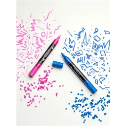 Akril marker FABER Multimark 125 kétvégű 1-1,2/2-3mm fukszia