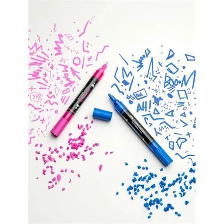 Akril marker FABER Multimark 125 kétvégű 1-1,2/2-3mm fukszia