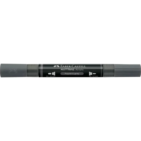 Akril marker Faber-Castell Multimark 181 kétvégű 1-1,2/2-3mm payne szürke