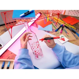 Akril marker FABER Multimark 219 kétvégű 1-1,2/2-3mm eperpiros