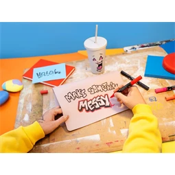 Akril marker FABER Multimark 219 kétvégű 1-1,2/2-3mm eperpiros