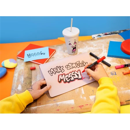 Akril marker FABER Multimark 219 kétvégű 1-1,2/2-3mm eperpiros